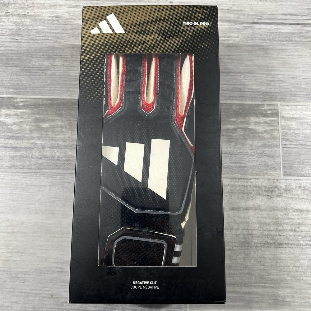 Adidas U.S Size 12 Tiro GL Pro Goalkeeper Gloves Black/White/Red HN5611 Soccer